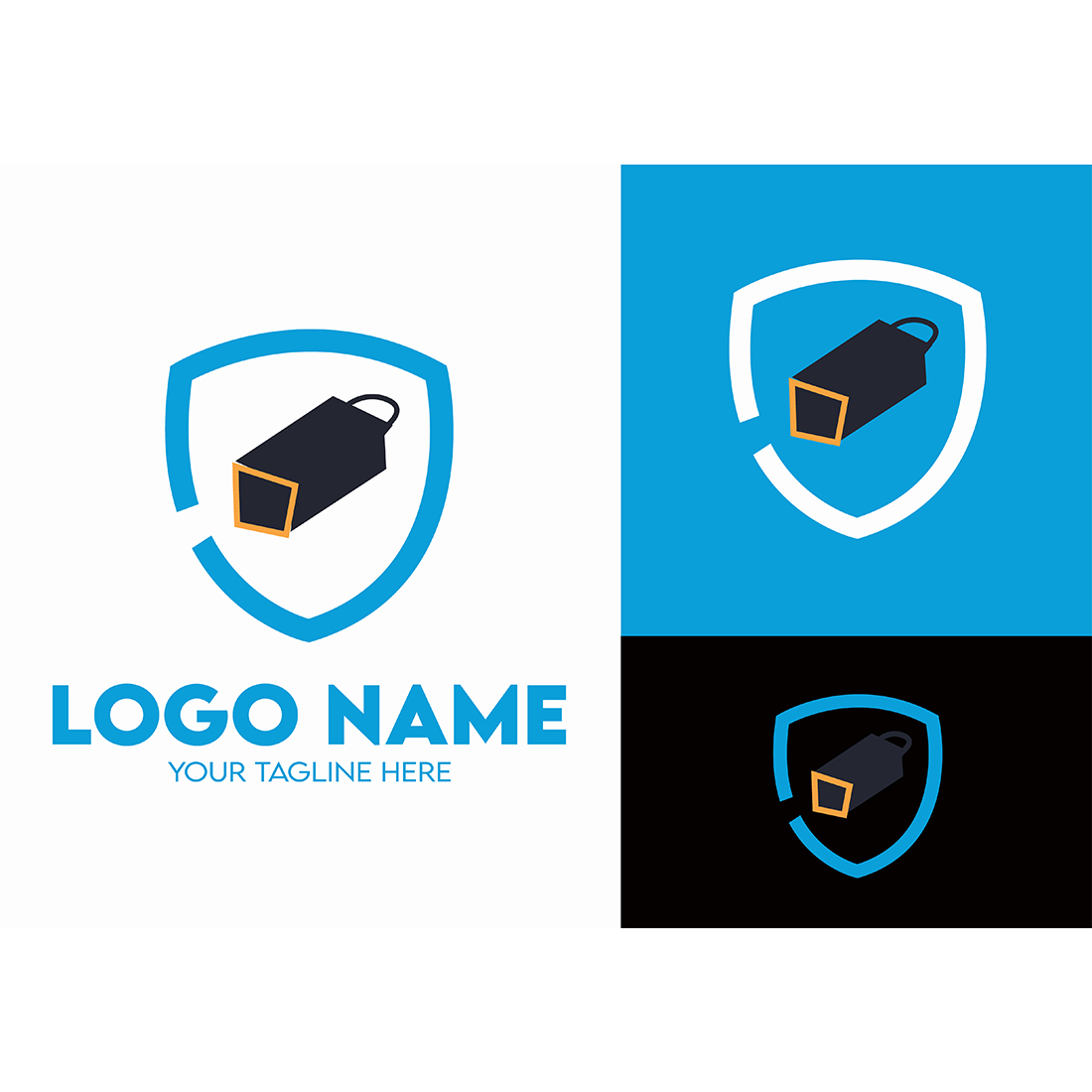 Modern Minimalist Security Company Start-up Logo Design for Businesses With Shield Lock Sign, Professional Creative Monogram For Security Start-up Colorful Gradient Logo Design for Brands Companies cover image.