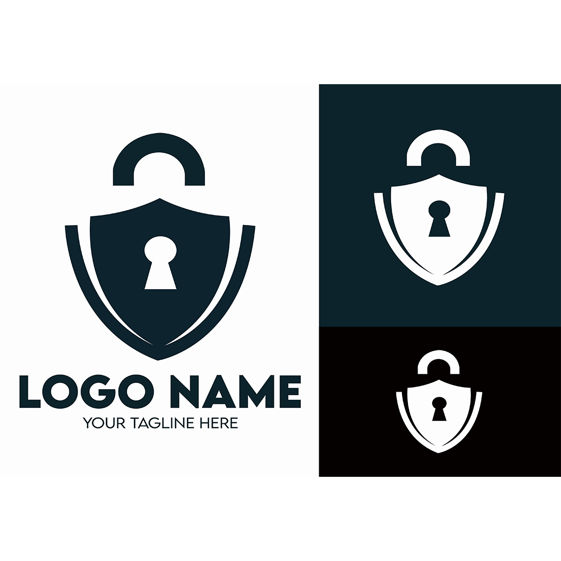 Modern Minimalist Security Company Start-up Logo Design for Businesses With Shield Lock Sign, Professional Creative Monogram For Security Start-up Colorful Gradient Logo Design for Brands Companies preview image.