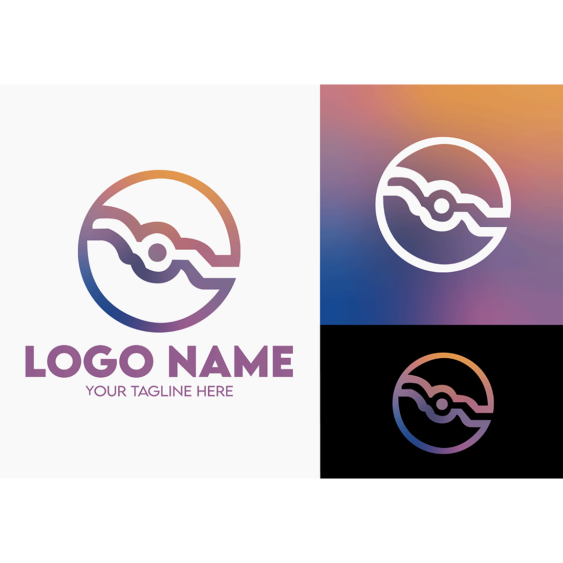 Modern Minimalist Tech Start-up Logo Design for Businesses With AI Chipset Sign, Professional Creative Artificial Intelligence Start-up Luxury Elegant Gradient Monogram Logo Design for Brands Companies cover image.