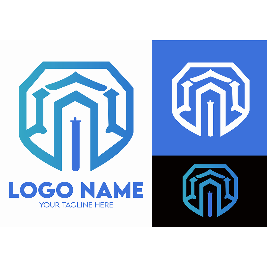 Modern Minimalist Tech Start-up Logo Design for Businesses With AI Chipset Sign, Professional Creative Artificial Intelligence Start-up Luxury Elegant Gradient Monogram Logo Design for Brands Companies cover image.