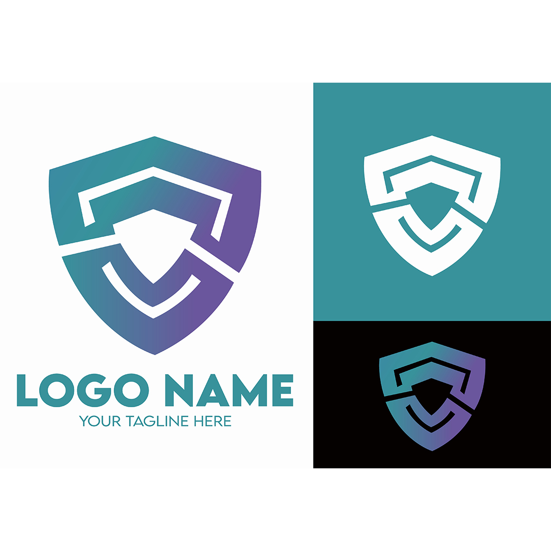 Modern Minimalist Security Company Start-up Logo Design for Businesses With Shield Lock Sign, Professional Creative Monogram For Security Start-up Colorful Gradient Logo Design for Brands Companies cover image.