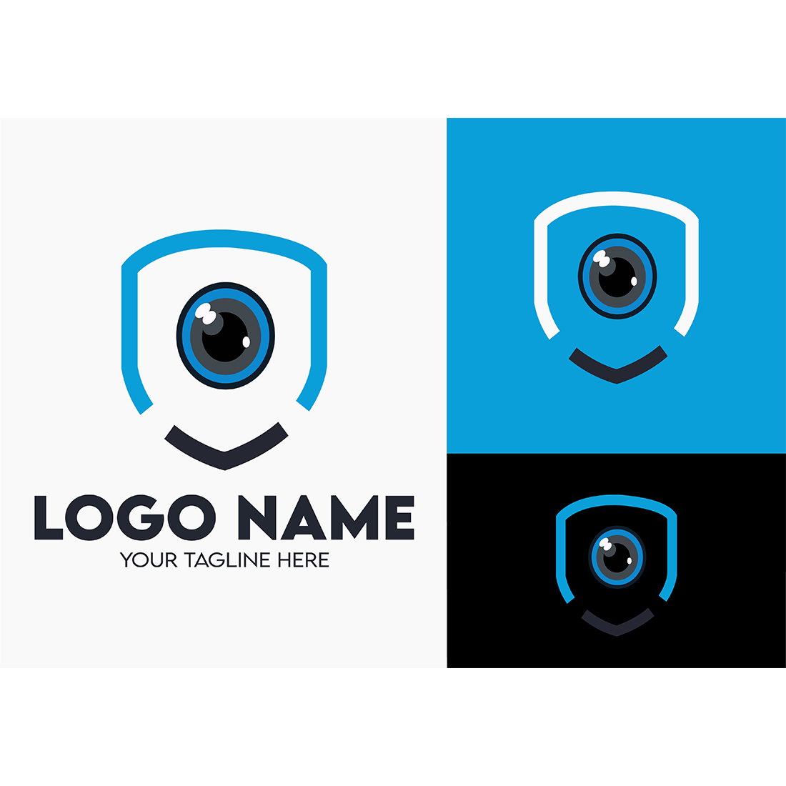 Modern Minimalist Security Company Start-up Logo Design for Businesses With Shield Lock Sign, Professional Creative Monogram For Security Start-up Colorful Gradient Logo Design for Brands Companies preview image.