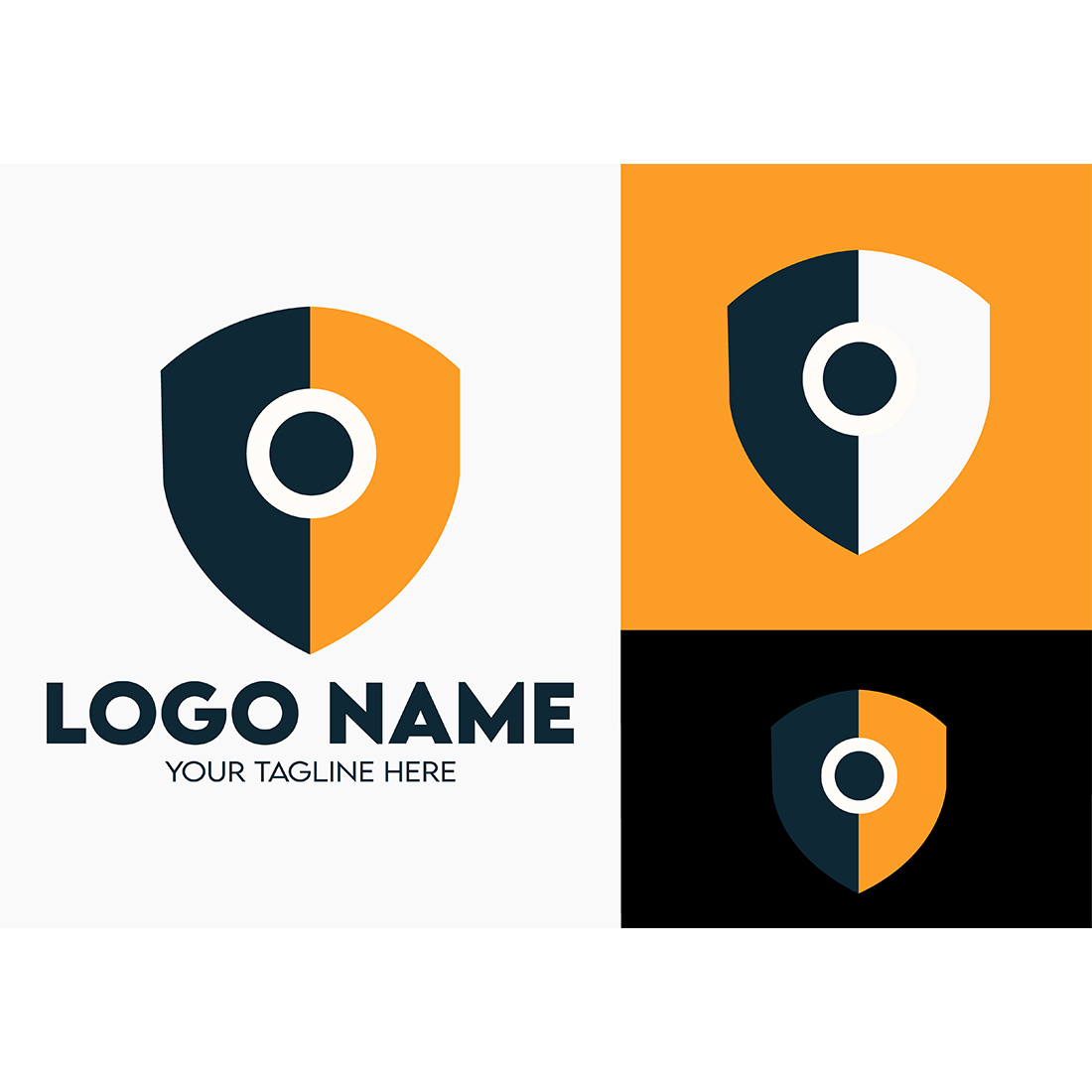 Modern Minimalist Security Company Start-up Logo Design for Businesses With Shield Lock Sign, Professional Creative Monogram For Security Start-up Colorful Gradient Logo Design for Brands Companies preview image.