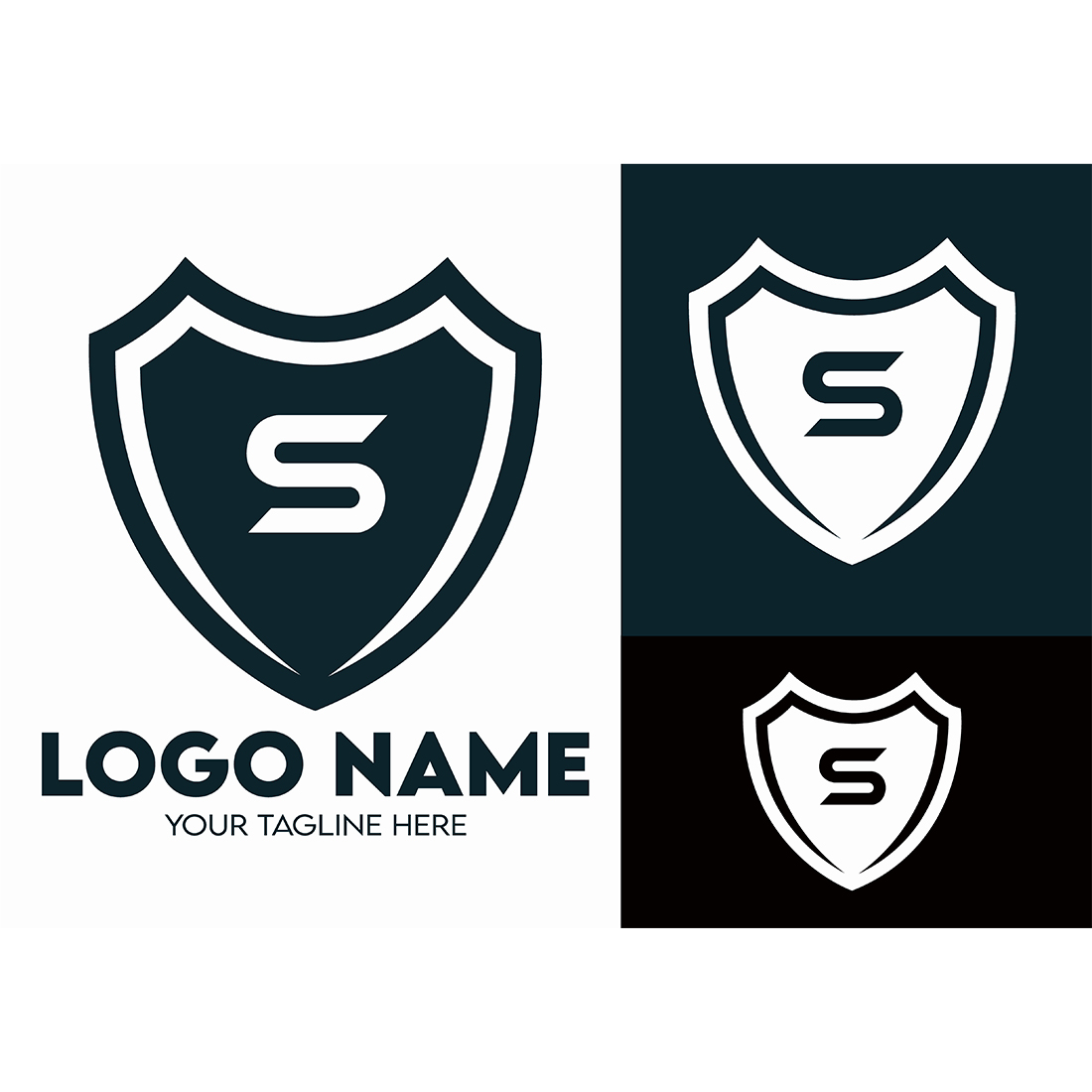 Modern Minimalist Security Company Start-up Logo Design for Businesses With Shield Lock Sign, Professional Creative Monogram For Security Start-up Colorful Gradient Logo Design for Brands Companies preview image.