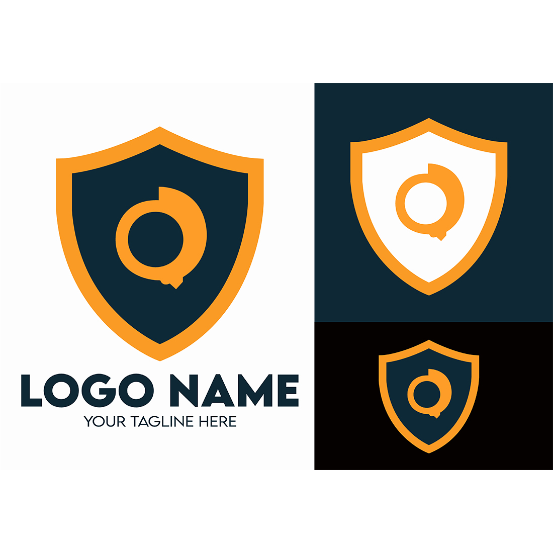 Modern Minimalist Security Company Start-up Logo Design for Businesses With Shield Lock Sign, Professional Creative Monogram For Security Start-up Colorful Gradient Logo Design for Brands Companies preview image.