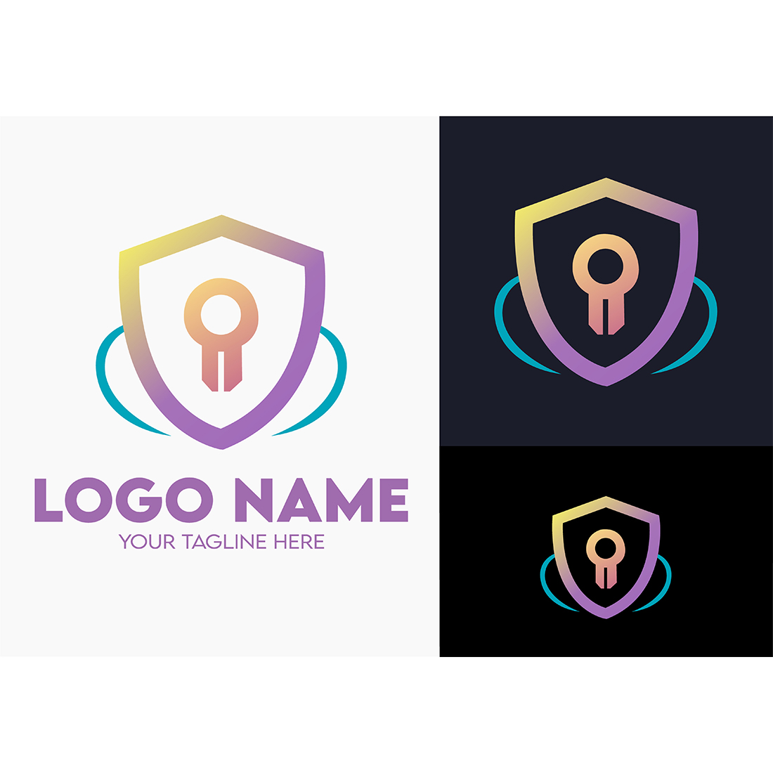 Modern Minimalist Security Company Start-up Logo Design for Businesses With Shield Lock Sign, Professional Creative Monogram For Security Start-up Colorful Gradient Logo Design for Brands Companies cover image.