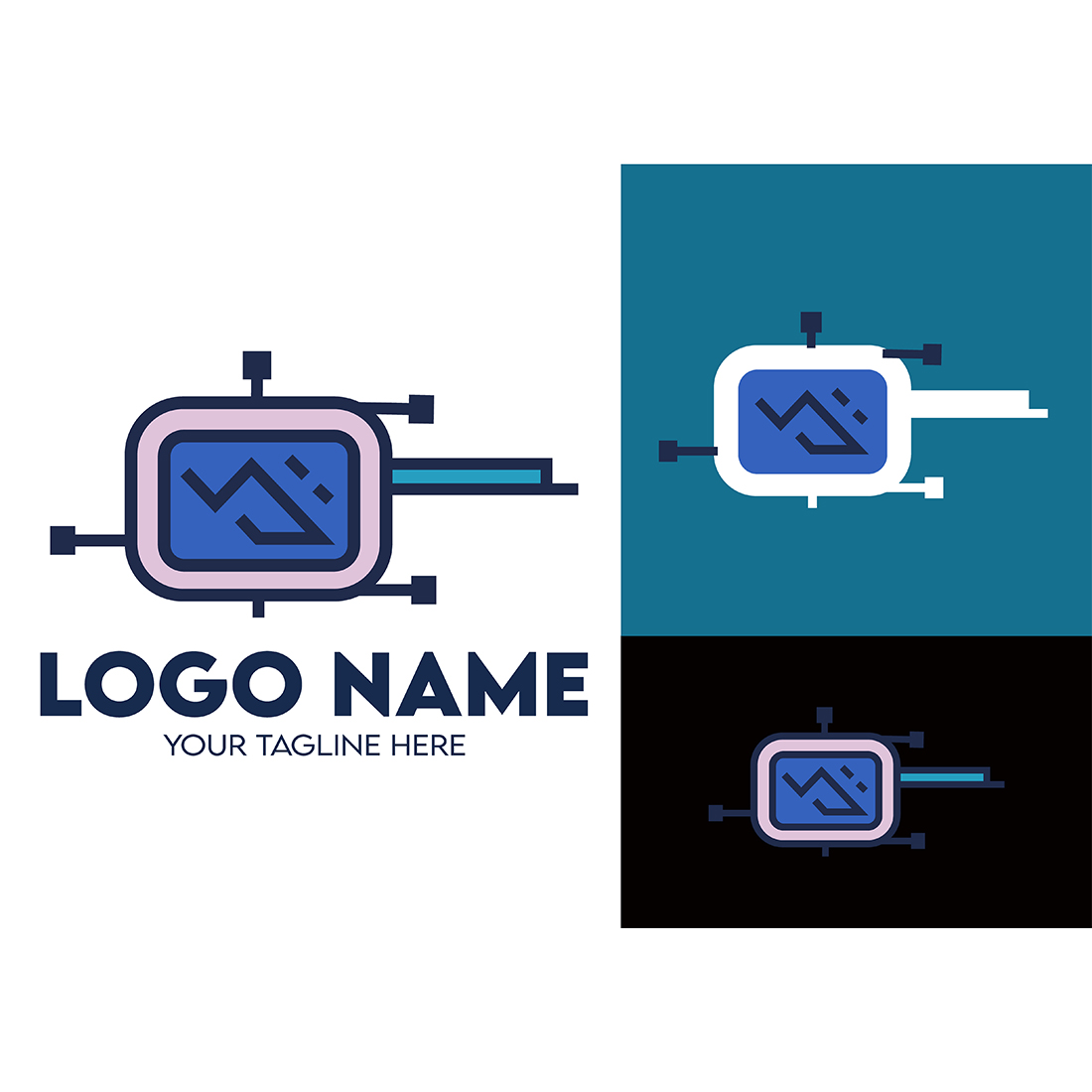 Modern Minimalist Tech Start-up Logo Design for Businesses With AI Chipset Sign, Professional Creative Artificial Intelligence Start-up Luxury Elegant Gradient Monogram Logo Design for Brands Companies cover image.