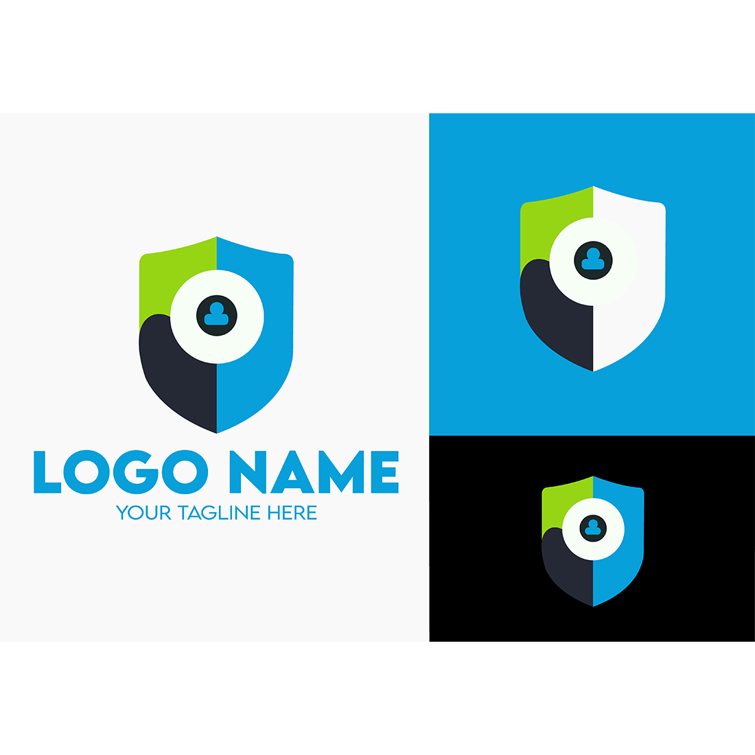 Modern Minimalist Security Company Start-up Logo Design for Businesses With Shield Lock Sign, Professional Creative Monogram For Security Start-up Colorful Gradient Logo Design for Brands Companies preview image.