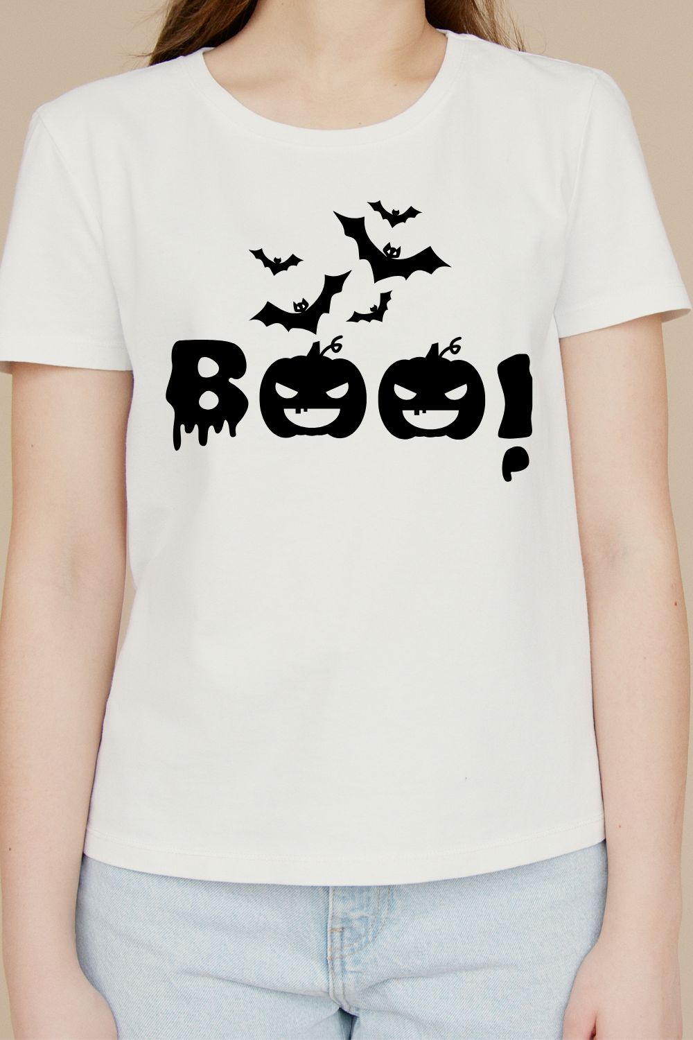 Boo T-Shirt Design | Perfect for Halloween pinterest preview image.