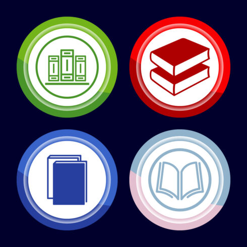 Book Icon Design Illustration, Book Icon For Apps and Websites, Button Design cover image.