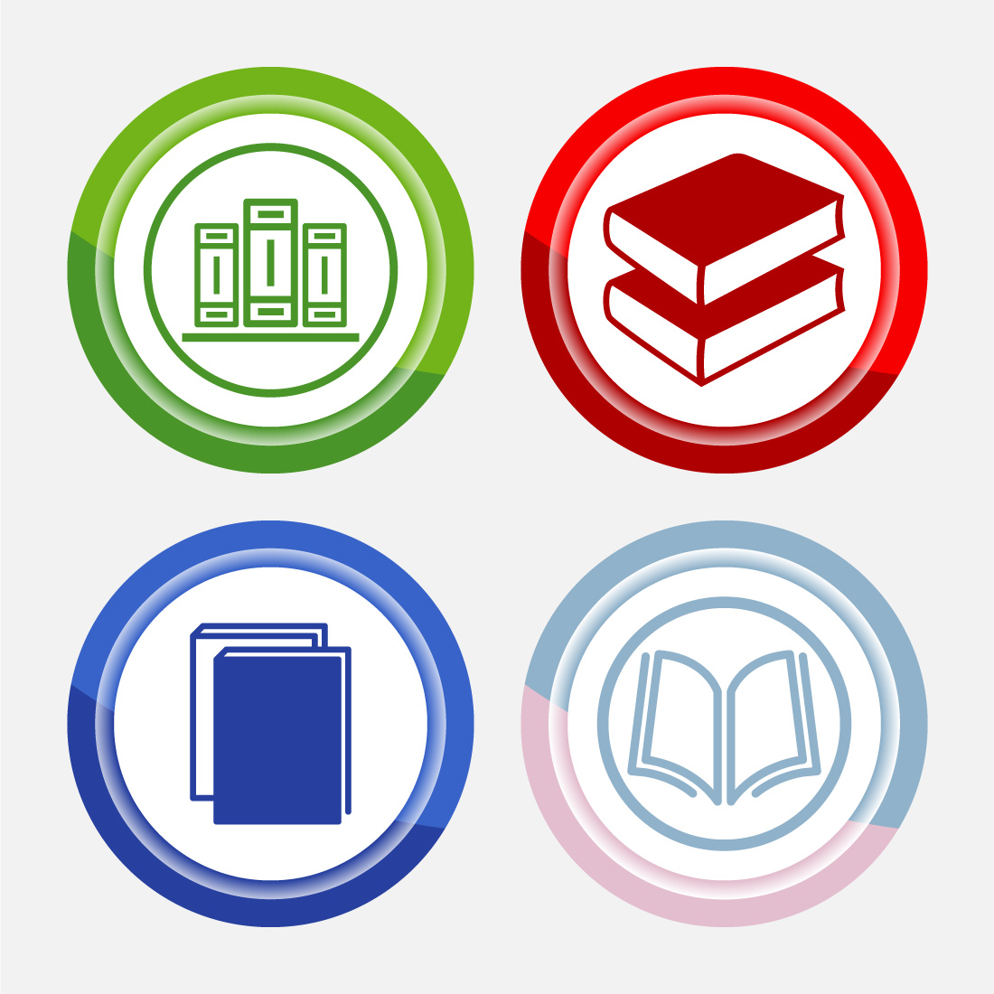 Book Icon Design Illustration, Book Icon For Apps and Websites, Button Design preview image.