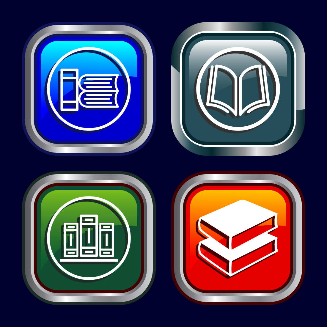 Book Icon Design Illustration, Book Icon For Apps and Websites, Button Design cover image.