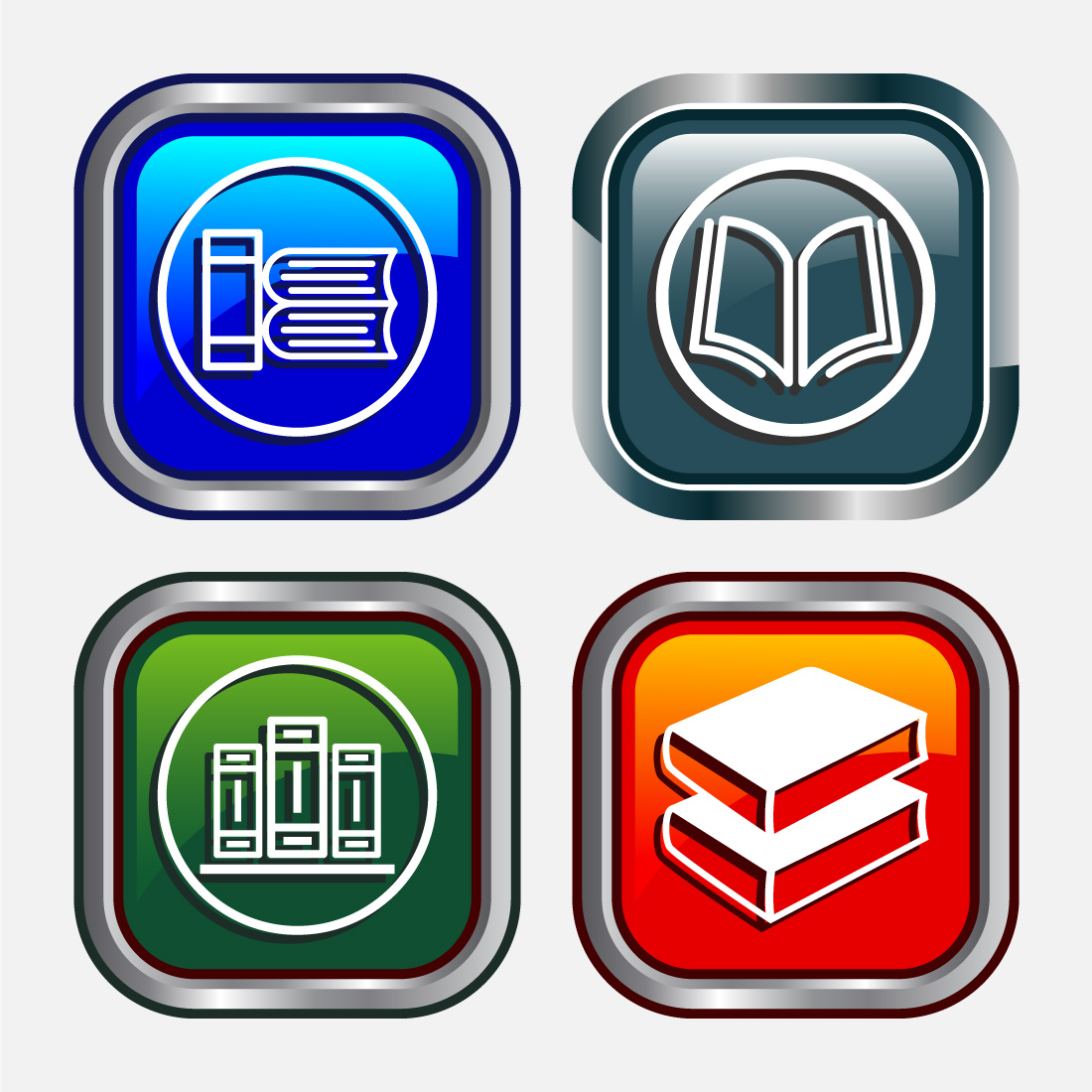 Book Icon Design Illustration, Book Icon For Apps and Websites, Button Design preview image.