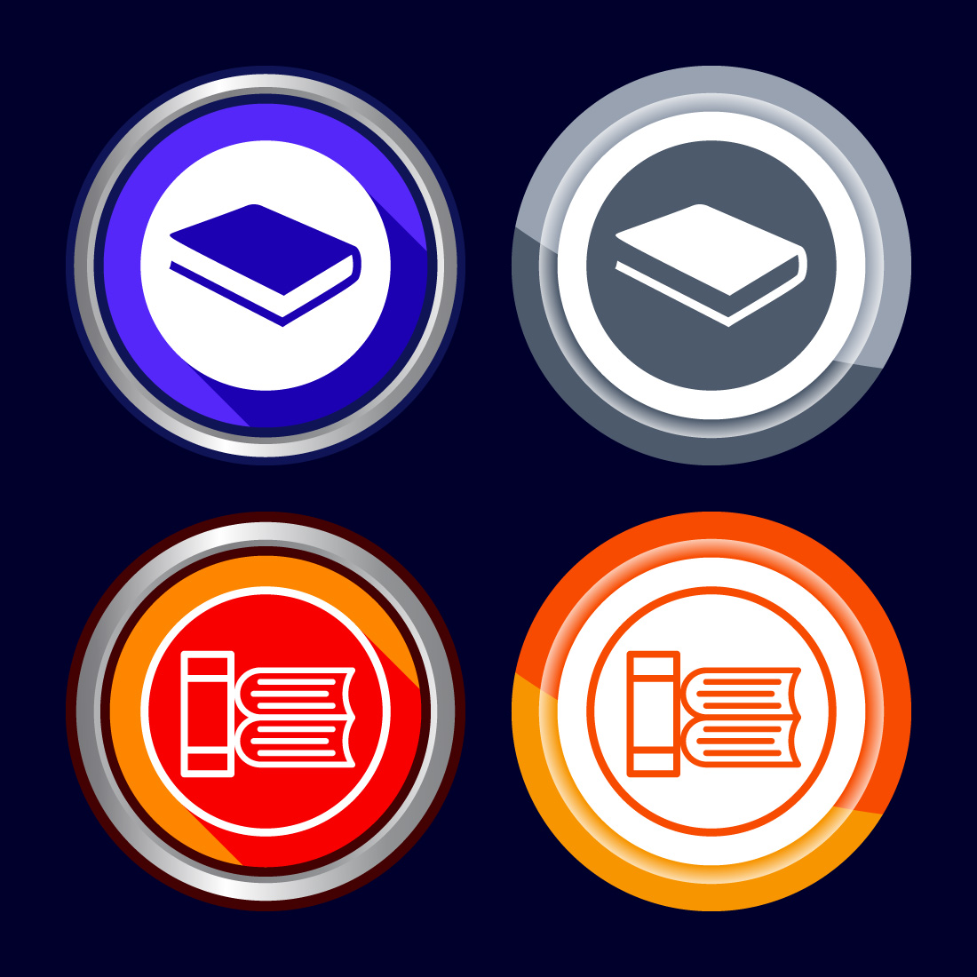 Book Icon Design Illustration, Book Icon For Apps and Websites, Button Design cover image.