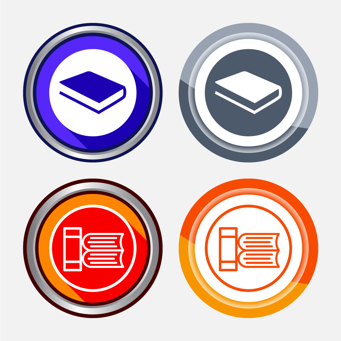 Book Icon Design Illustration, Book Icon For Apps and Websites, Button Design preview image.