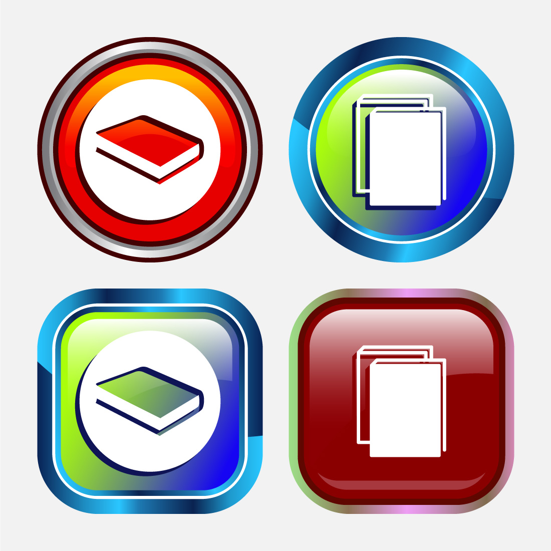 Book Icon Design Illustration, Book Icon For Apps and Websites, Button Design preview image.