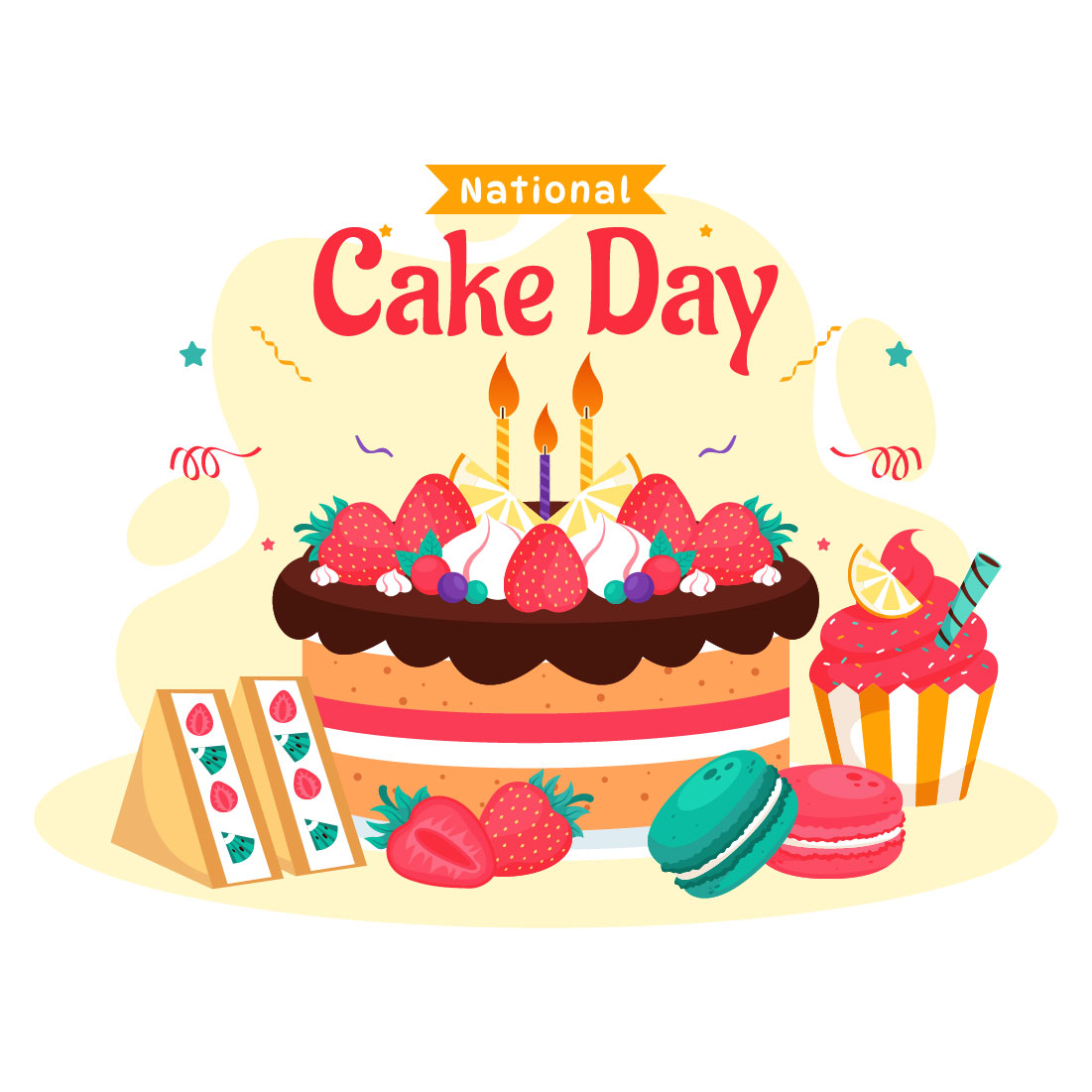 12 National Cake Day Illustration preview image.