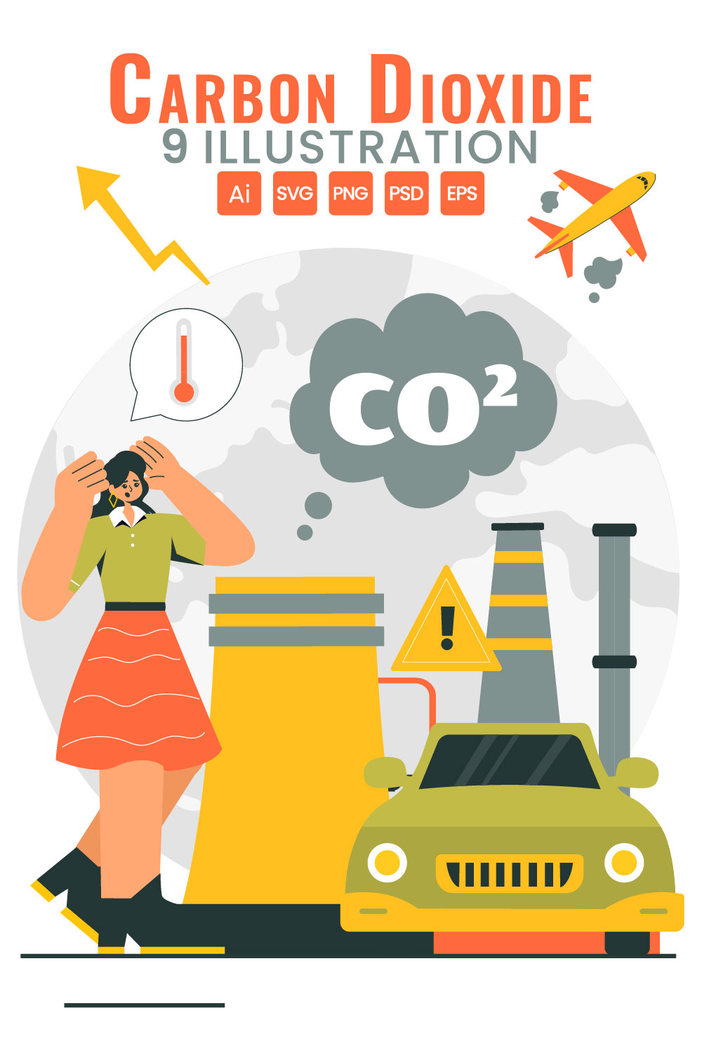 9 Carbon Dioxide or CO2 Illustration pinterest preview image.