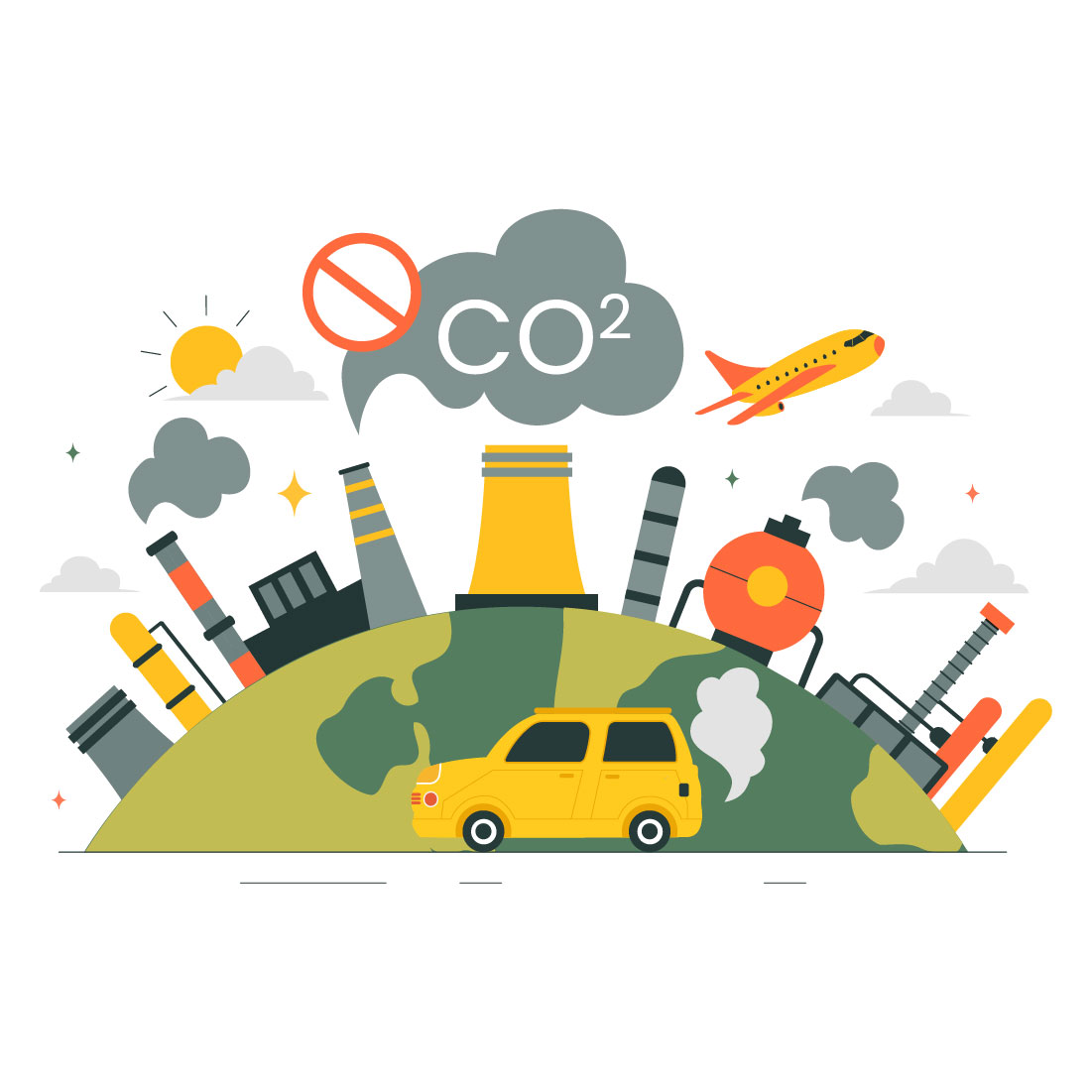 9 Carbon Dioxide or CO2 Illustration preview image.