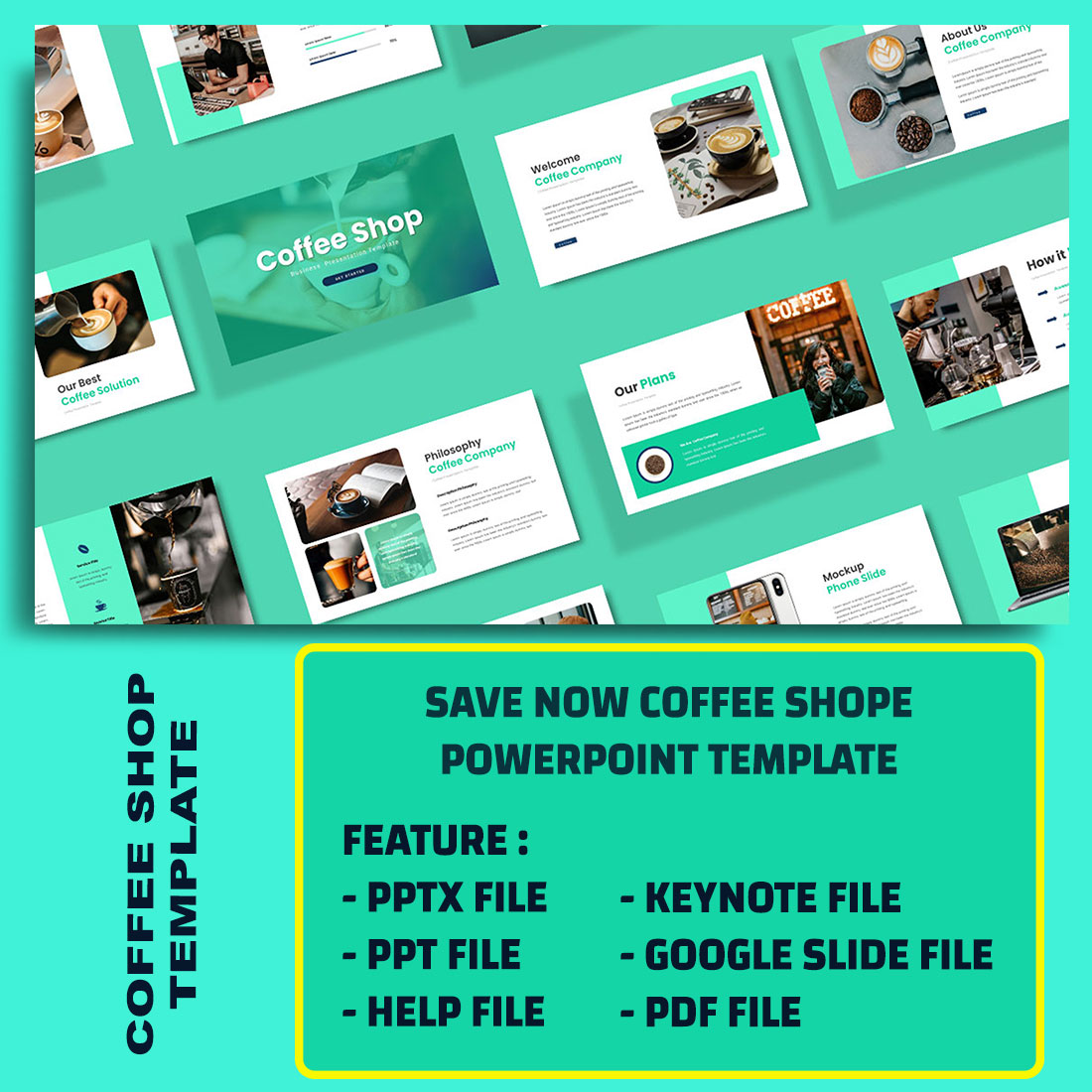 Coffee Shop Persentation Template preview image.