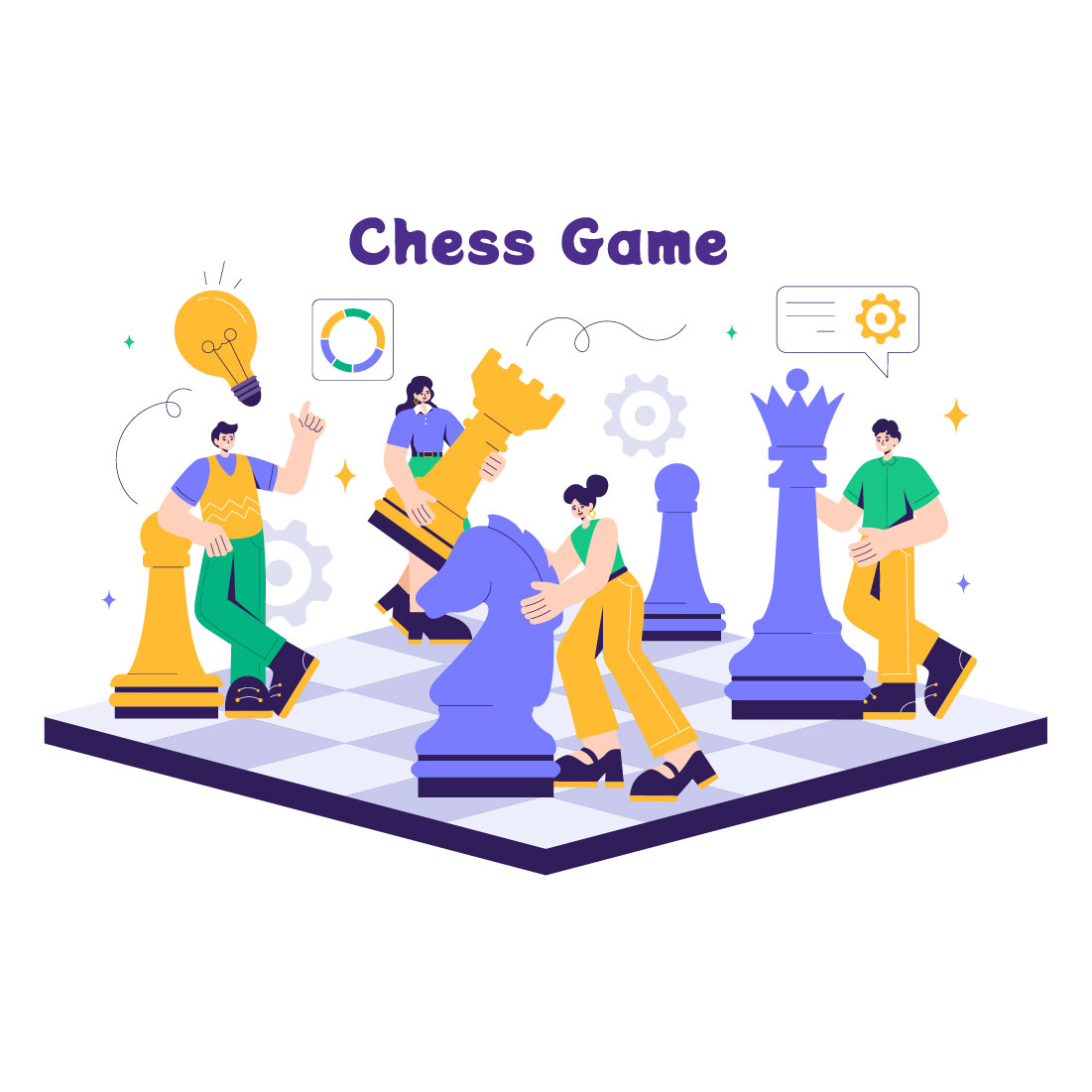 9 Chess Board Game Illustration cover image.