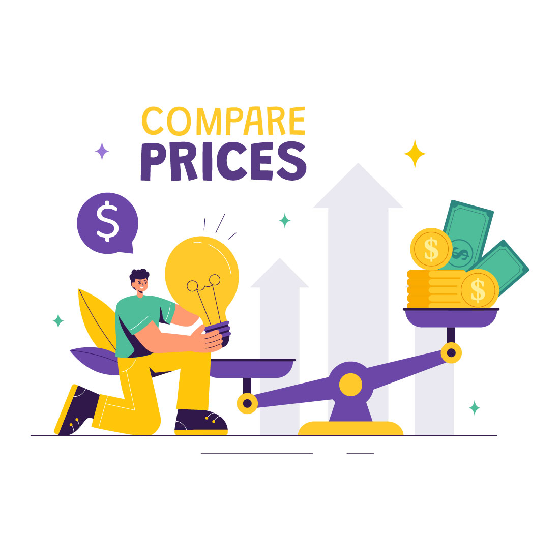 9 Compare Prices Economy Illustration cover image.