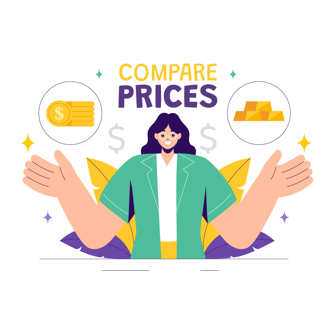 9 Compare Prices Economy Illustration preview image.