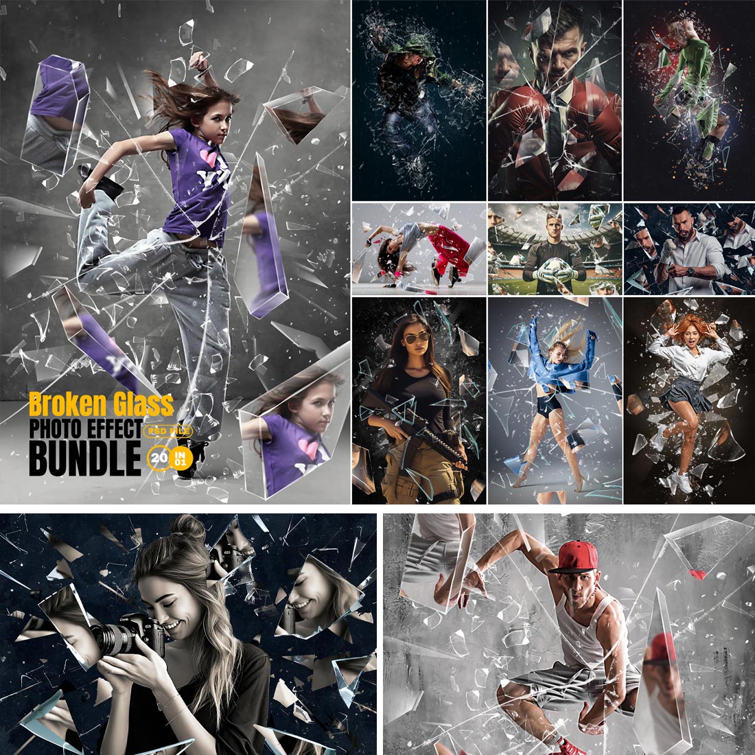 Broken Glass Photo Effect Bundle cover image.