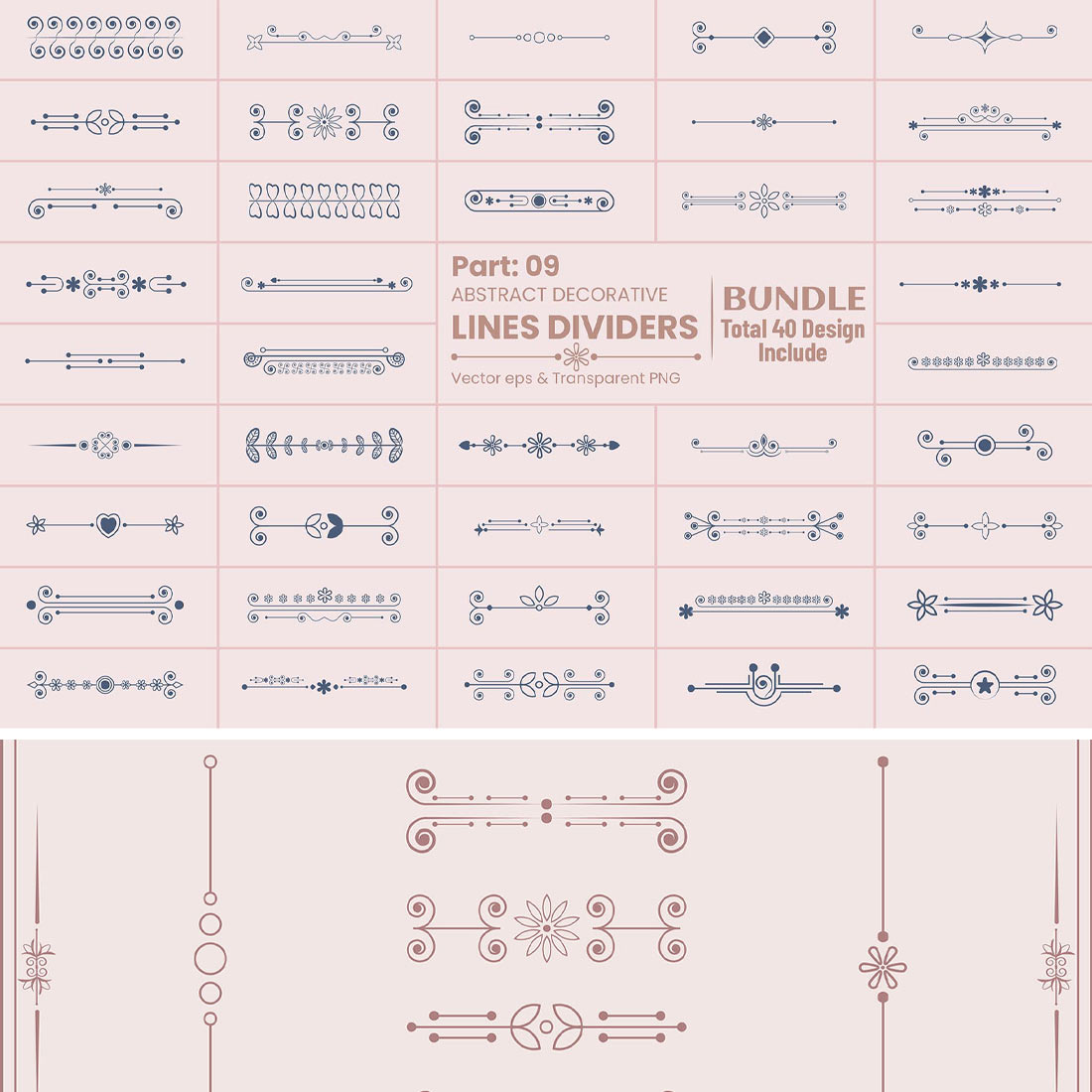 Floral Dividers Design Frames Bundle cover image.