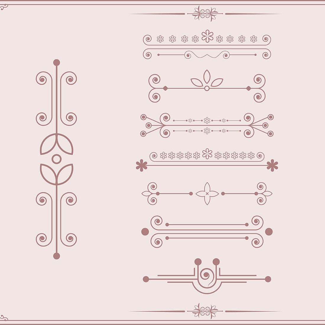 Floral Dividers Design Frames Bundle preview image.