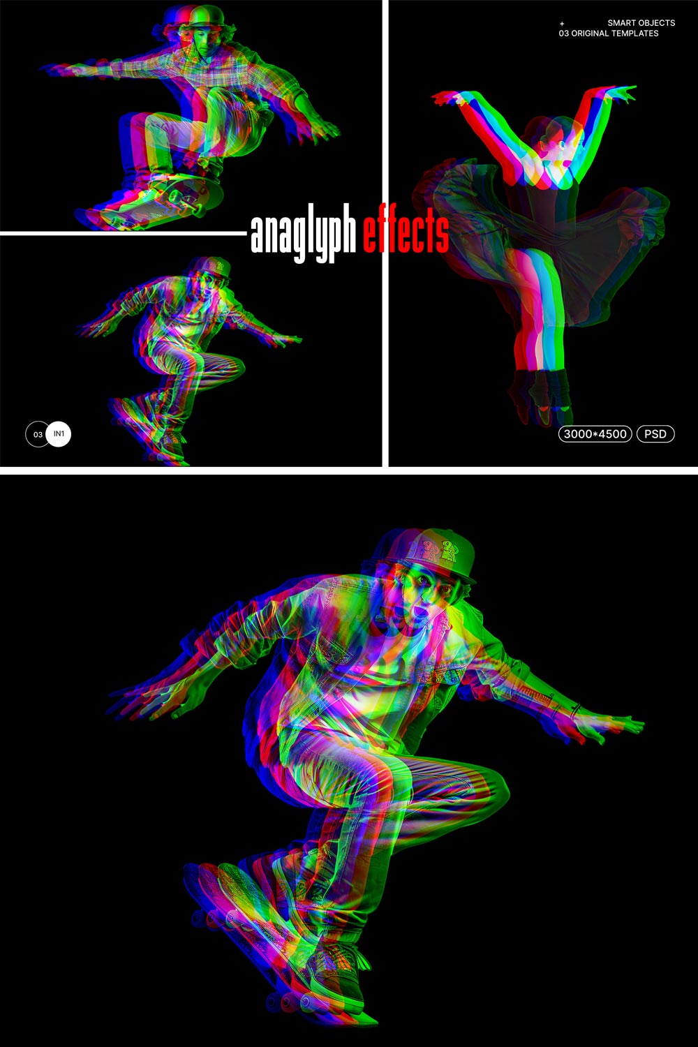 Anaglyph Photo Effect pinterest preview image.