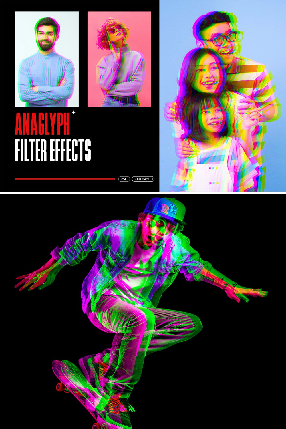 Anaglyph Photo Filter Effect pinterest preview image.