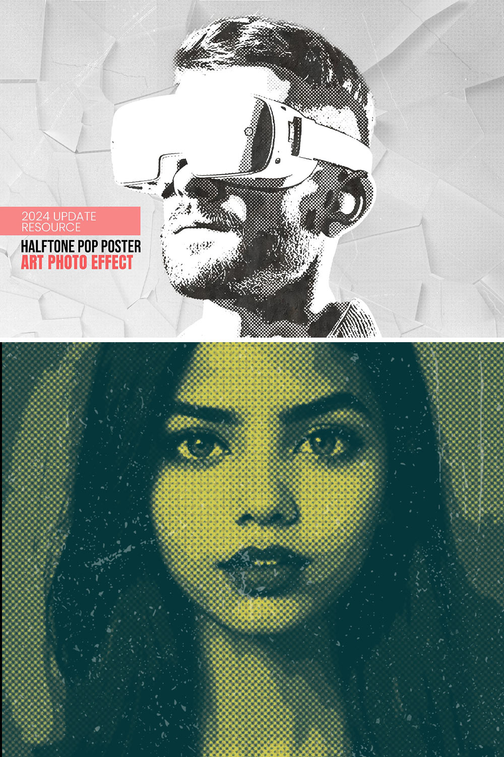 Halftone Pop Poster Art Effect pinterest preview image.