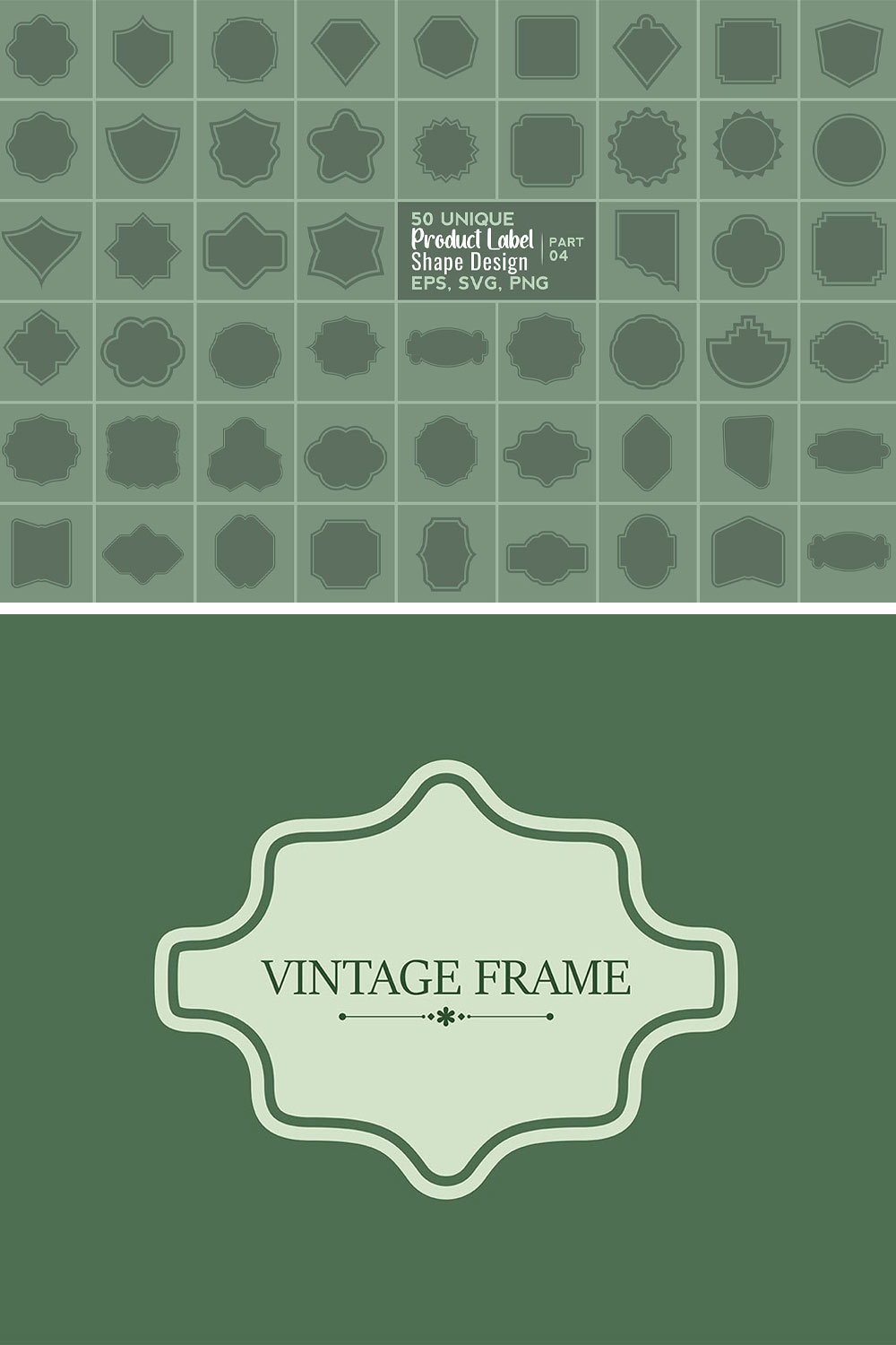 Vintage 50 Label Shape Collection pinterest preview image.