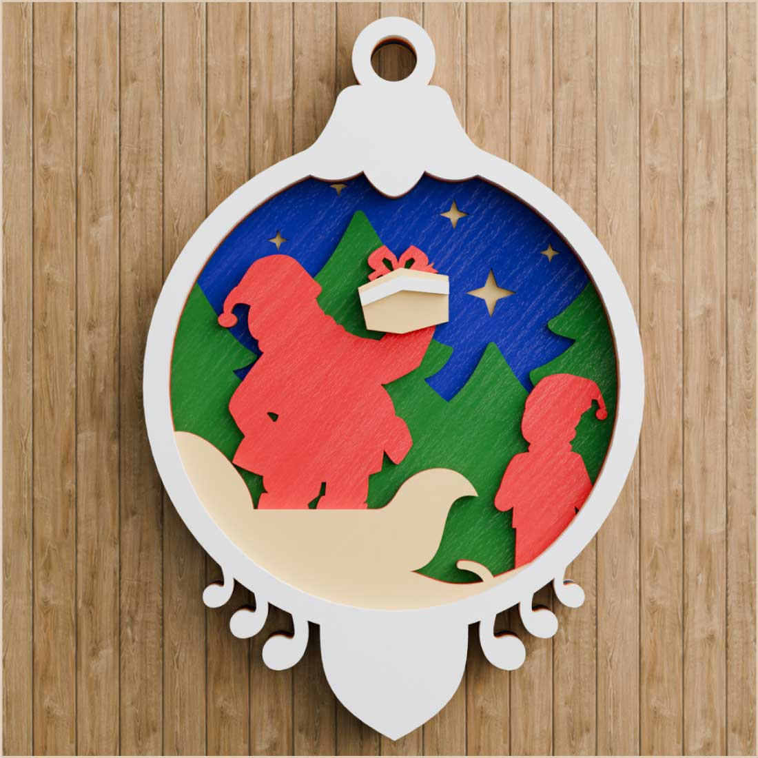 Christmas Ornament 3D SVG Multilayered cover image.