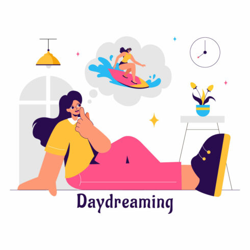 9 People Daydreaming Illustration cover image.