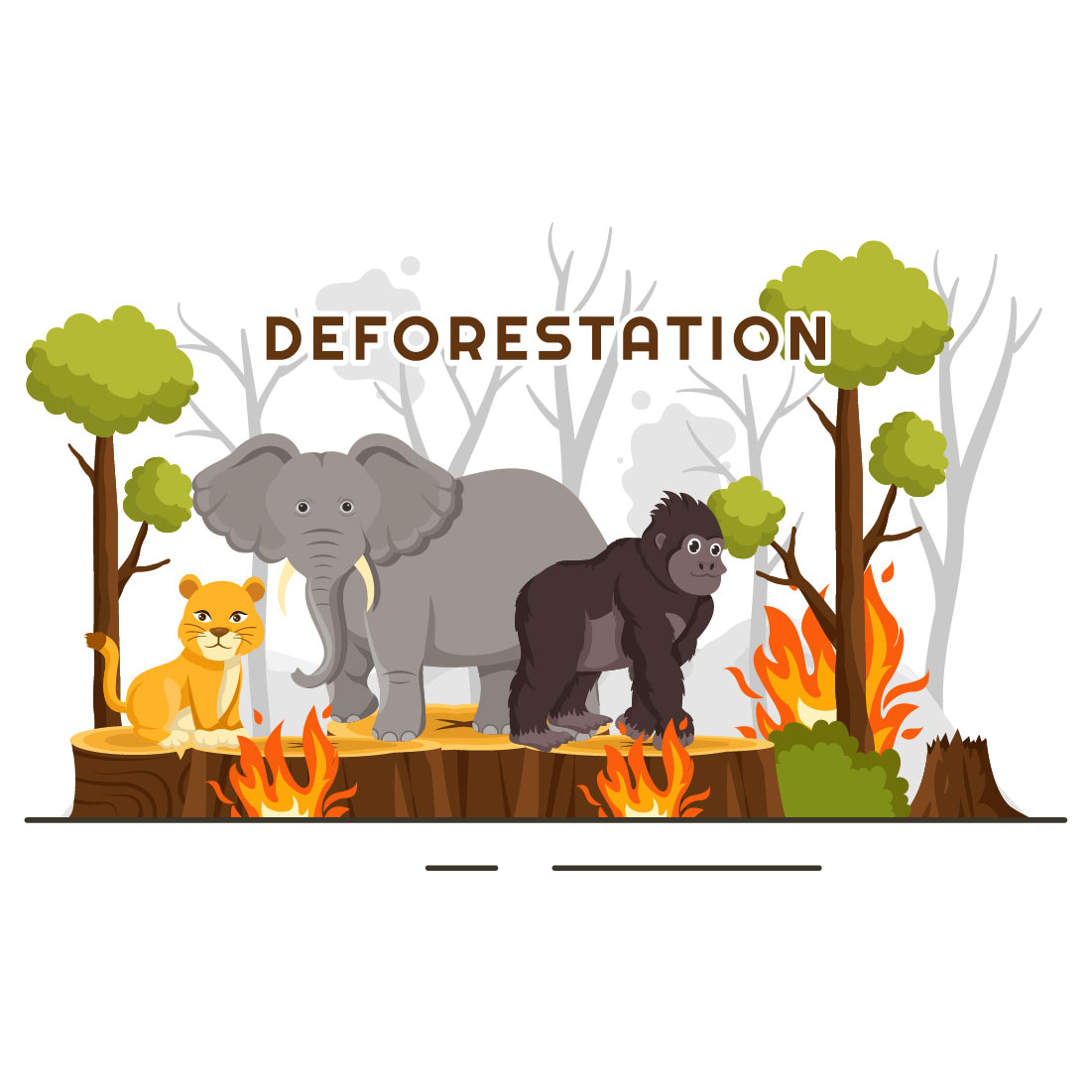 9 Deforestation Vector Illustration cover image.