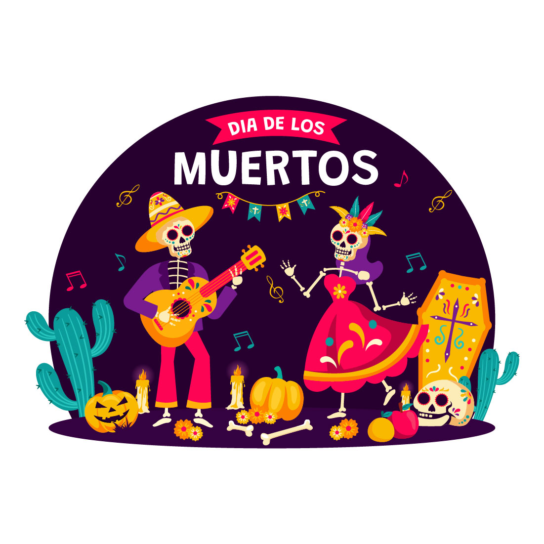 13 Dia de Muertos Illustration cover image.