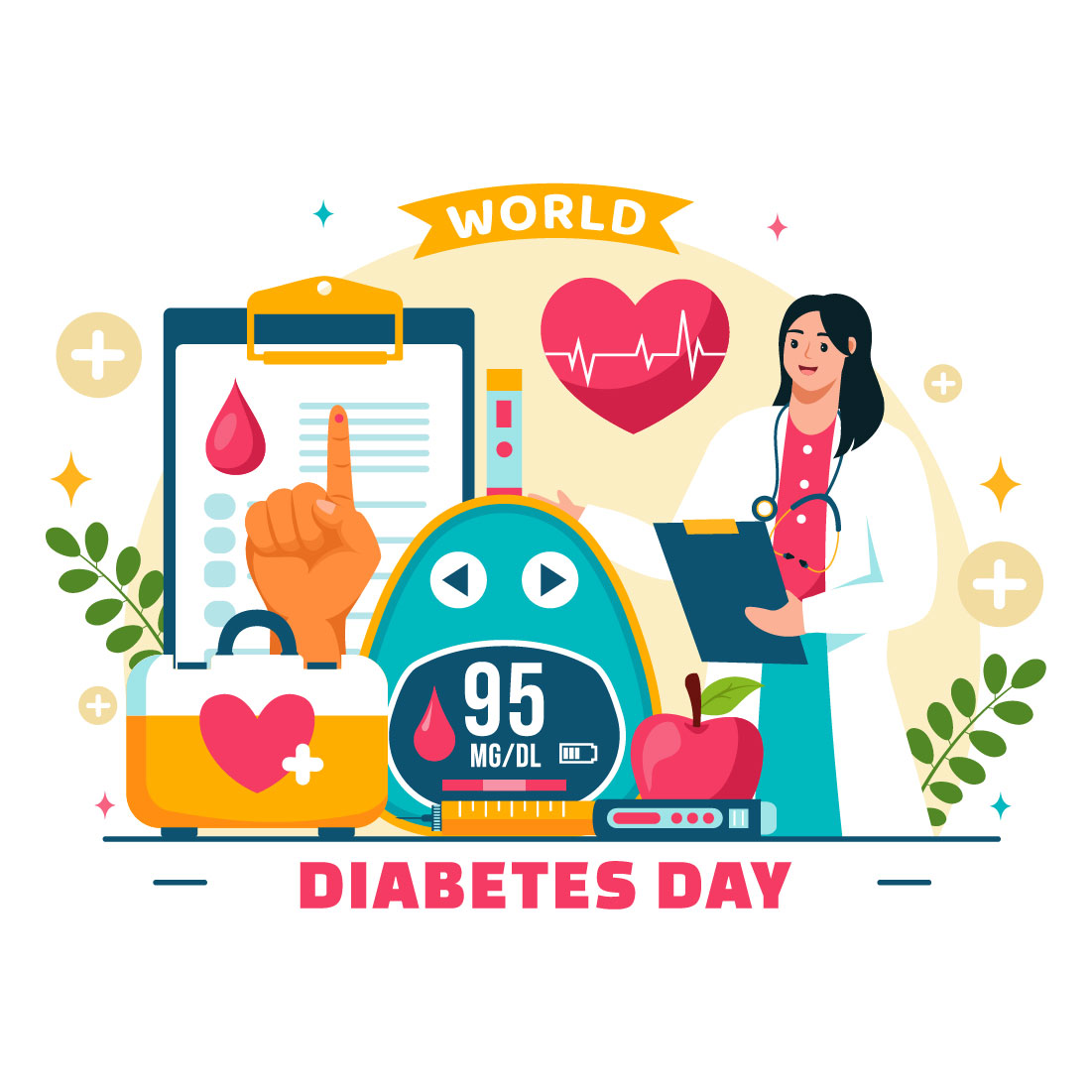 13 World Diabetes Day Illustration cover image.