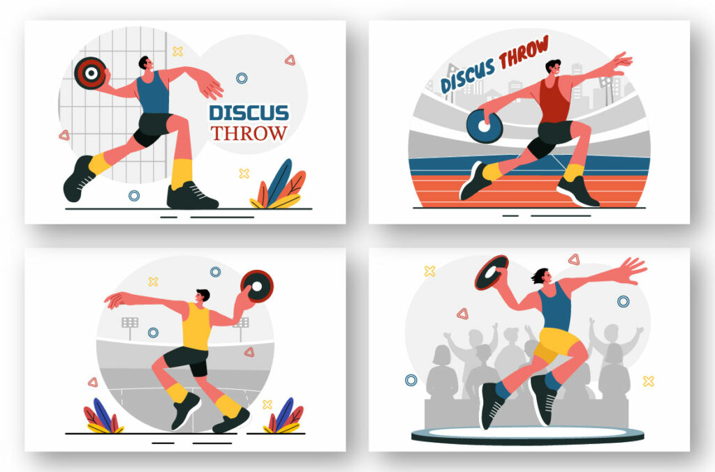 9 Discus Throw Playing Illustration - MasterBundles