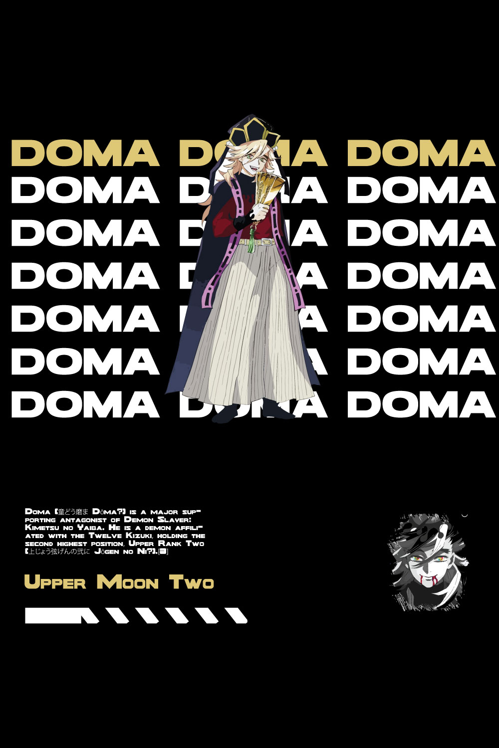 Anime t shirt , demon slayer character, Doma pinterest preview image.