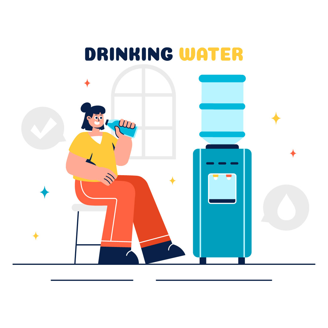 13 Drinking Water Illustration cover image.