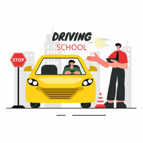 9 Driving School Illustration cover image.