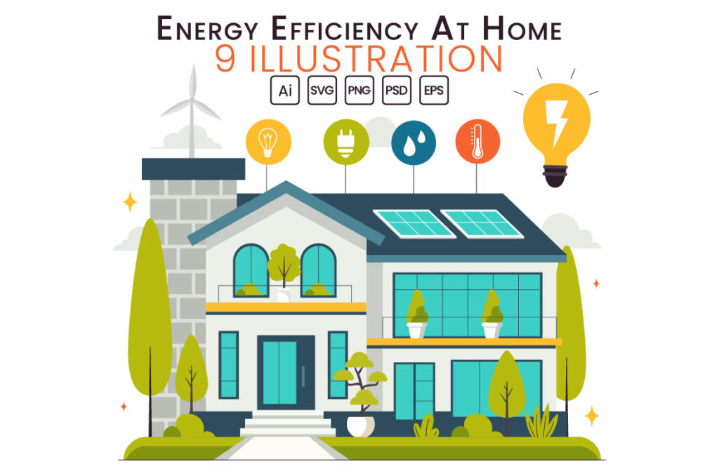 9 Energy Efficiency at Home Illustration - MasterBundles