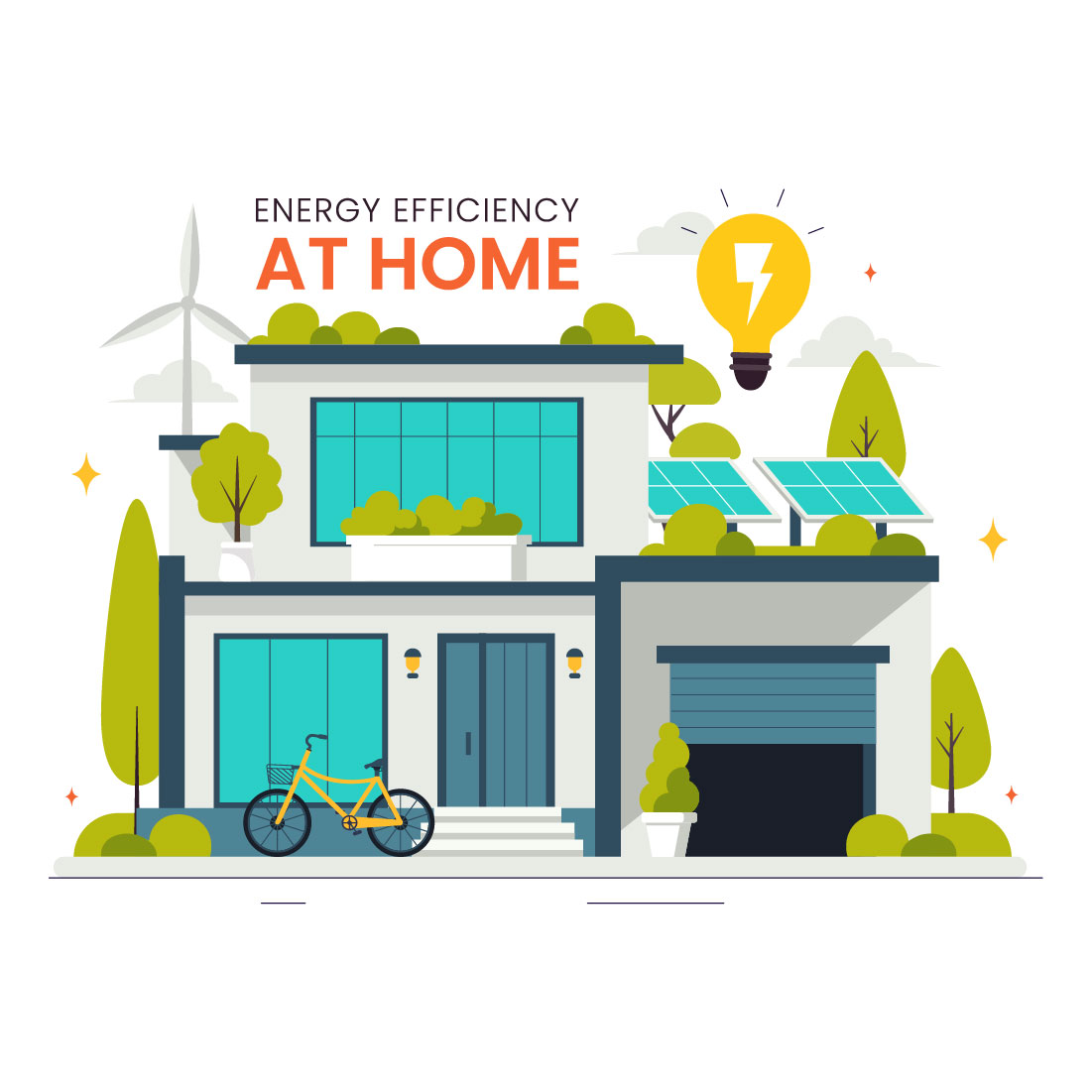 9 Energy Efficiency at Home Illustration preview image.