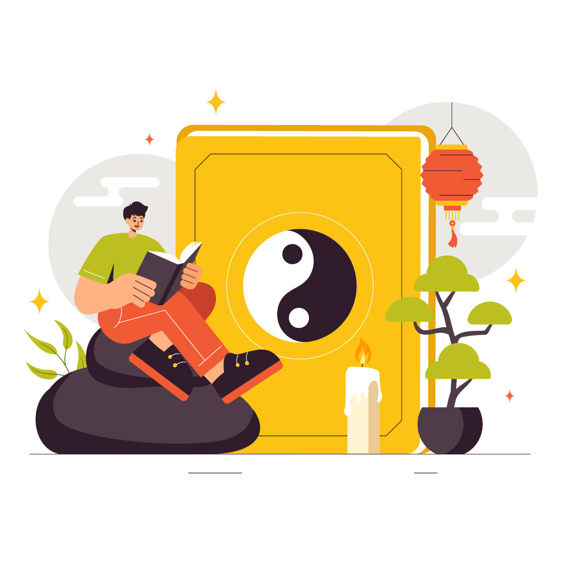 9 Feng Shui Elements Illustration preview image.