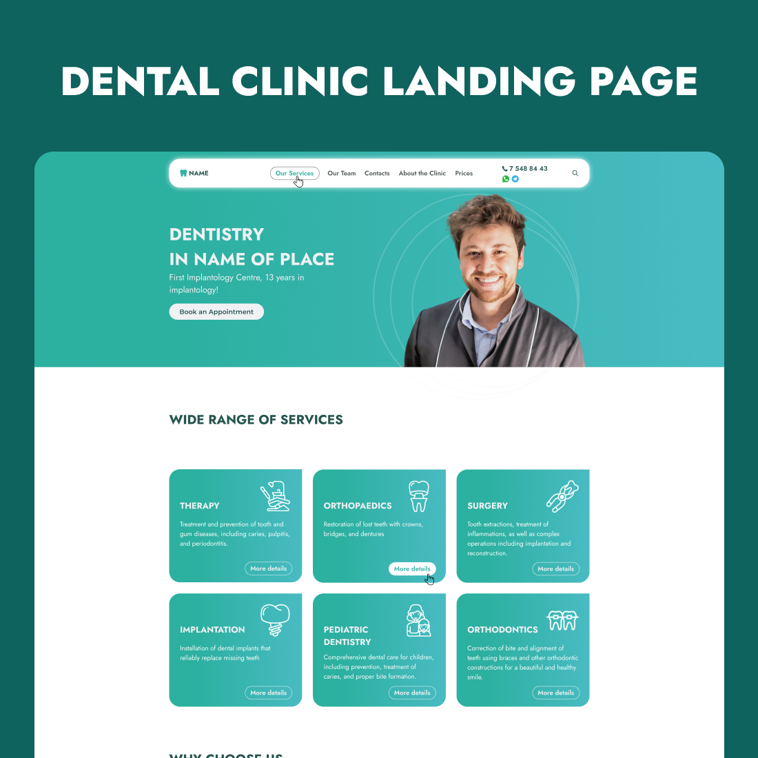 Dental Clinic Landing Page Template cover image.