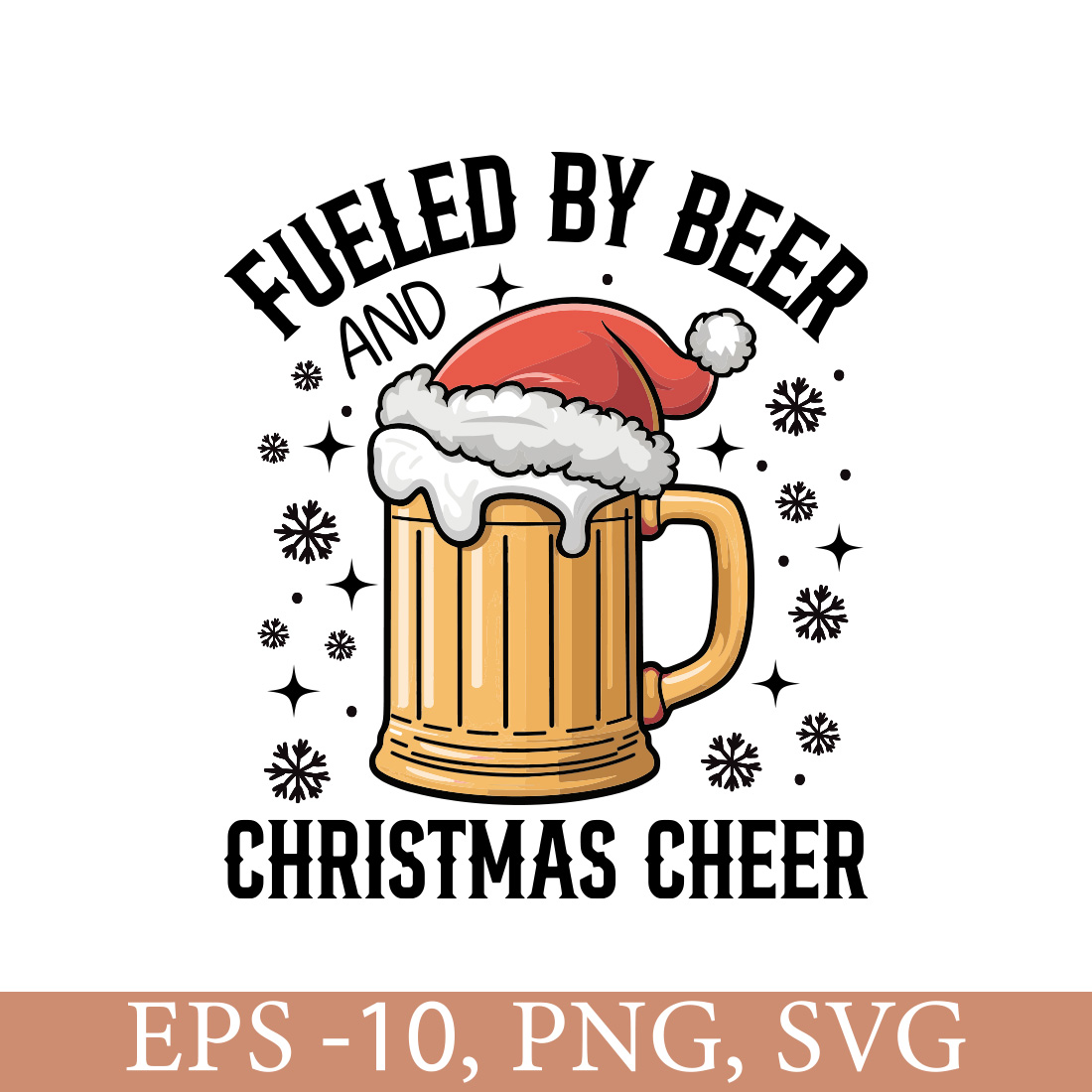 Fueled by beer and Christmas cheer Tshirt preview image.