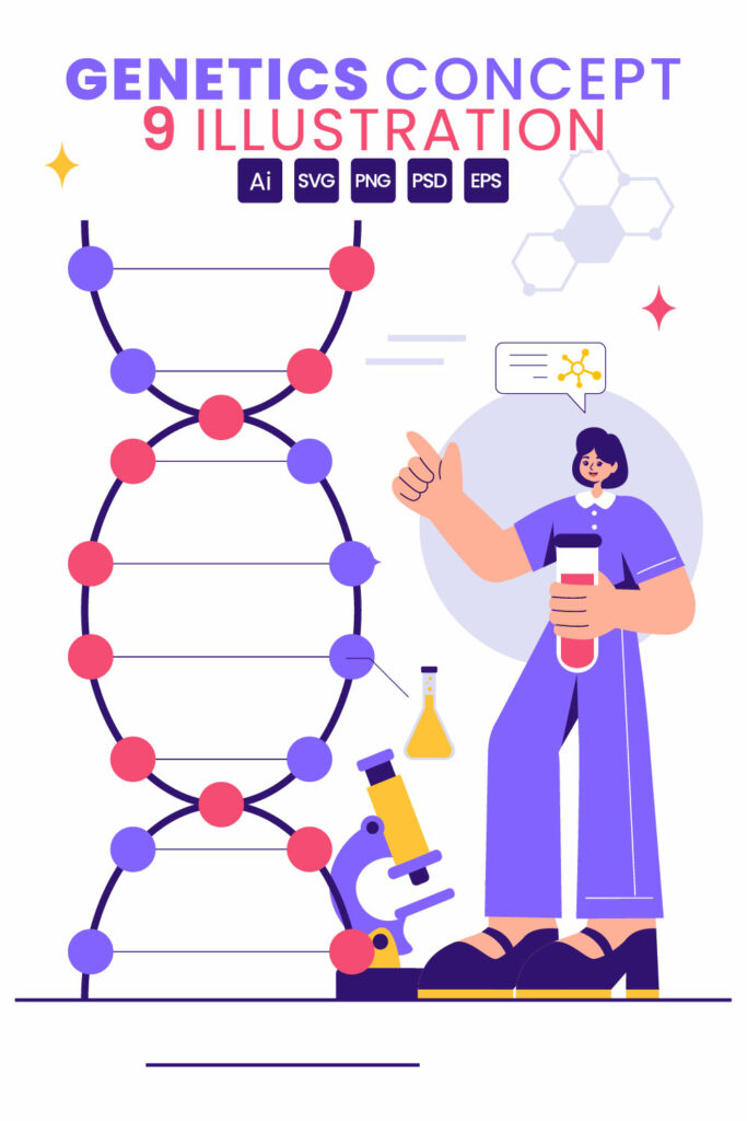 Genescience Drawing 9 Genetic Science Concept Illustration - MasterBundles