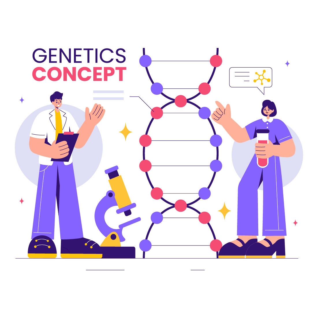 9 Genetic Science Concept Illustration cover image.